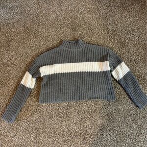 Gray and White Women's Sweater